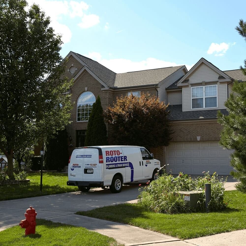 Roto-Rooter van at a customer's home in Pocatello